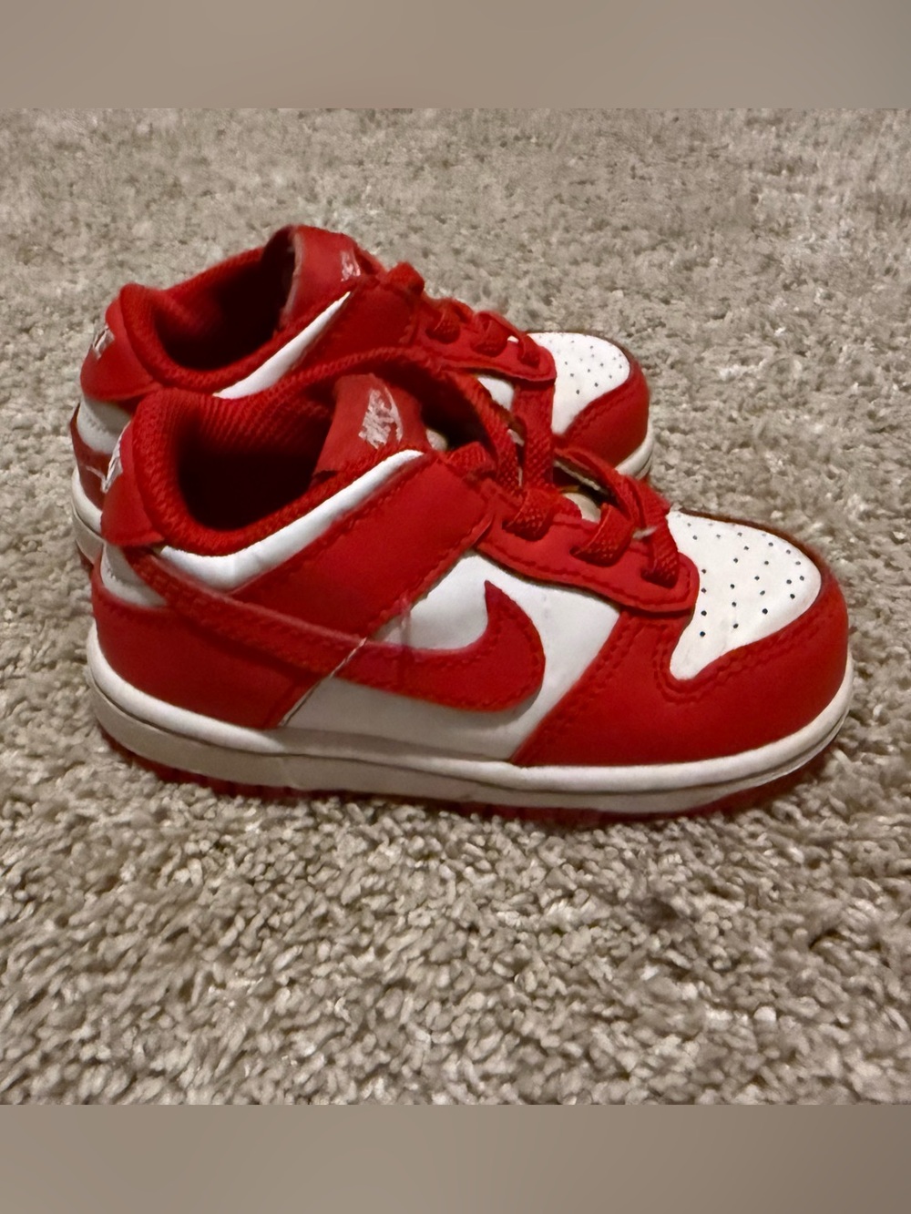Nike red toddler dunks 7C